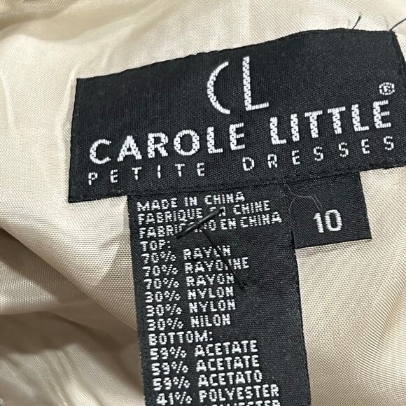 Carole Little Dress 10P Black Beaded Lace Spaghetti Strap Drop Waist Whimsygoth - Picture 13 of 15